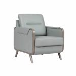 روبيك كنب استقبال مكتبي فردي جلد رمادي وودي