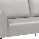 ليفيا كنب مكتبي ثلاثي جلد رصاصي وودي