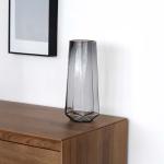 فازة زجاج رصاصي شفاف صغيرة وودي