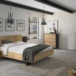 مميزان طقم غرفة نوم 160 × 200 بيج 4 قطع وودي