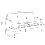 جون كنب مكتبي ثلاثي أسود 184 سم وودي