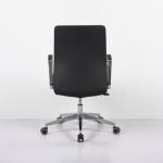 ايثان كرسي إداري فاخر جلد أسود بمسند ظهر متوسط الارتفاع