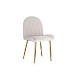 لونا كرسي قماش بيج و أرجل ذهبية