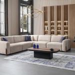 فيولا طقم كنب زاوية بيج وودي