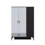 تريند دولاب ملابس 3 أبواب أسود-أبيض وودي