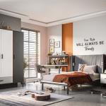 تريند دولاب ملابس 3 أبواب أسود-أبيض وودي