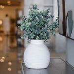 فازة سيراميك بوهيمي مخطط صغيرة وودي