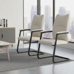 ألفا كرسي زائر جلد بيج وودي