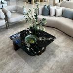 إيلي طاولة وسط بسطح بورسلان أسود وودي