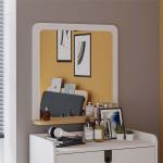 سولد تسريحة مع مرآه خشبي-أبيض وودي