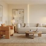 ليكسا كرسي قماش أورانج فاخر وودي