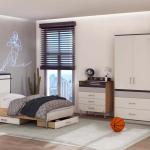 نيكساس خزانة ملابس رمادي 3 أبواب وودي