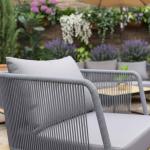 صوفيلا طقم جلسة حدائق 5 قطع رمادي وودي