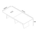 تنلى طاولة اجتماع بني 300 سم وودي