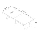 تنلى طاولة اجتماع بني 360 سم وودي