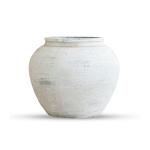 مركن أشجار فخار رصاصي صغير وودي