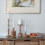 شمعدان بوهيمي بني كبير وودي