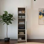 أروبا خزانة باب واحد بتصميم عملي مع أرفف تخزين وودي