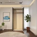 أروبا دولاب 2 باب زجاجي مع تعليق كامل وودي