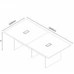 نيو نيرا طاولة اجتماع بني 240 سم وودي