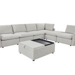 هزال طقم كنب زاوية رمادي وودي