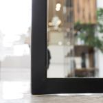 مرآه أرضية بإطار خشبي أسود وودي