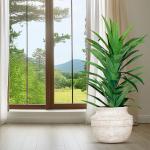 مركن أشجار فخار بيج كبير وودي