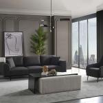 بادوفا كنب 4 مقاعد رمادي قاتم 260 سم وودي