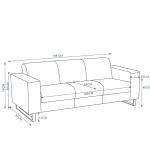 صوفيا كنب مكتبي ثلاثي رمادي وودي