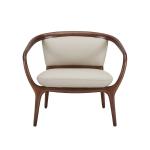 دريم لاونج كرسي جلد بيج وودي