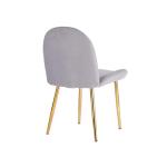 لونا كرسي قماش رمادي و أرجل ذهبية