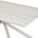 تكساس طاولة طعام من حجر الترافرتين مع 6 كراسي وودي