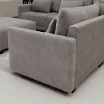 ليدز كنب فردي يد يمين رمادي وودي