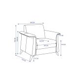 عليا كنب مكتبي فردي رمادي وودي