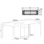 نيو ميامي طاولة اجتماع بيضاء 240 سم وودي