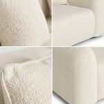 دون كنب ثلاثي قماش كريمي عرض 250 سم وودي