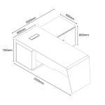 تنلى مكتب مدير فاخر 220 سم وودي