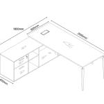 ميامي مكتب 200 سم وودي