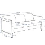 زها كنب مكتبي 3 مقاعد 179 سم ابيض وودي