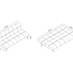 بيرل كنبة سرير 3 مقاعد بني وودي