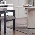 فورزا طاولة طعام خشبيه بيضاء بدون كراسي وودي