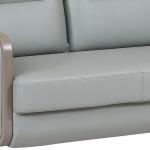 روبيك كنب استقبال مكتبي ثلاثي جلد فاخر رمادي وودي