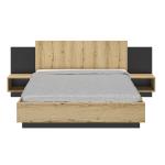 مميزان طقم غرفة نوم 160 × 200 بيج 4 قطع وودي