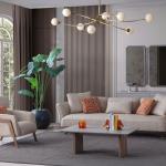 ويلا كنب 4 مقاعد 284 سم بيج وودي