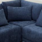 طقم كنب ليدز أزرق وودي