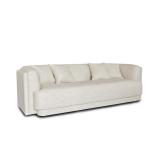 ليكسا كنب  قماش كتان بيج 3 مقاعد عرض 240 سم وودي