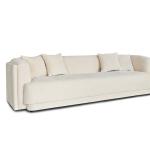 ليكسا كنب مخمل كريمي 4 مقاعد عرض 270 سم وودي