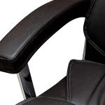 كرسي مكتب جلد ثابت أسود وودي