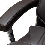 كرسي مكتب ثابت جلد بني وودي