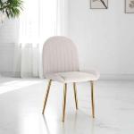 لونا كرسي قماش بيج و أرجل ذهبية